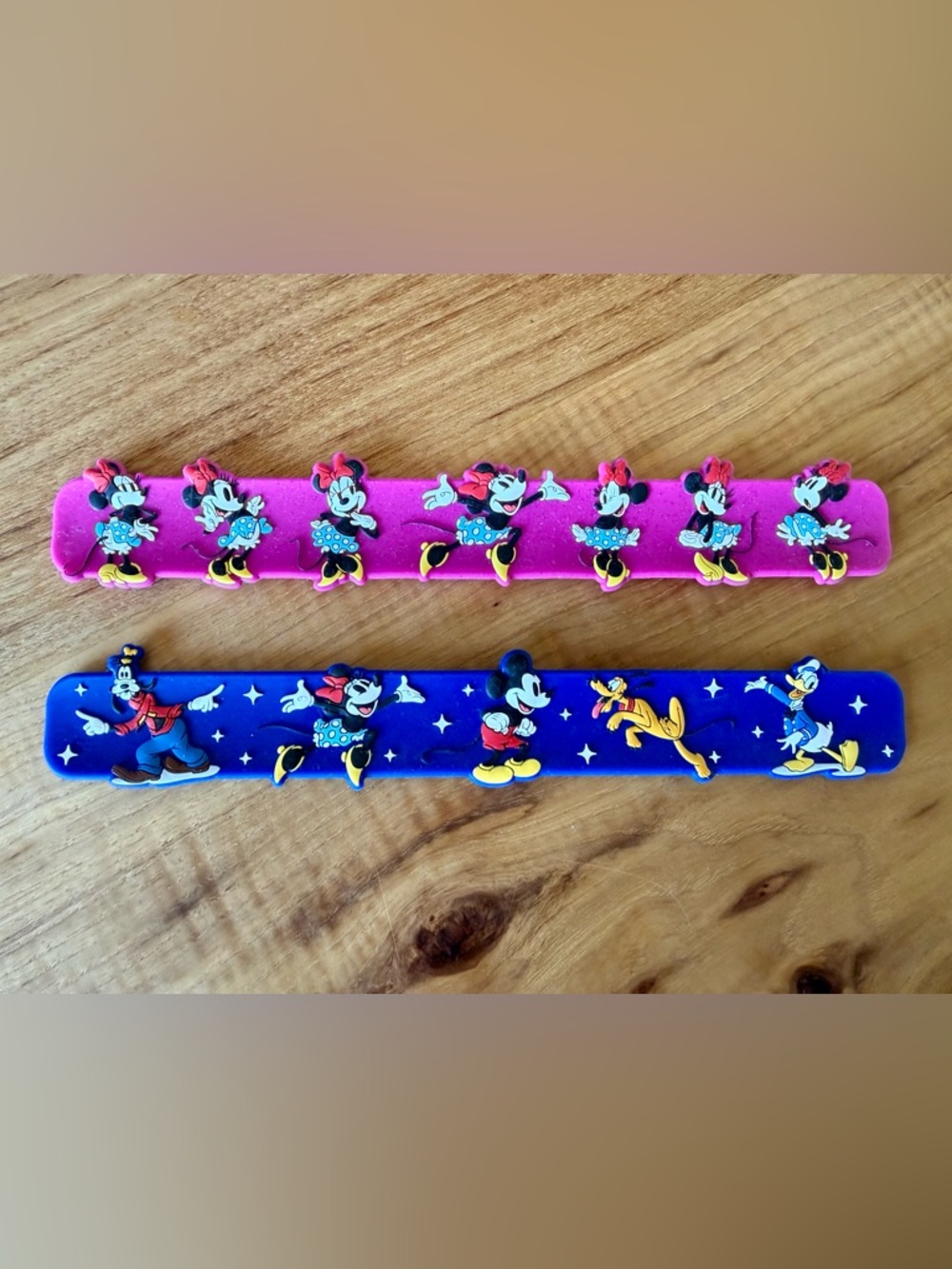 Disney Kids Minnie & Mickey Slap Bracelets - Pink & Blue